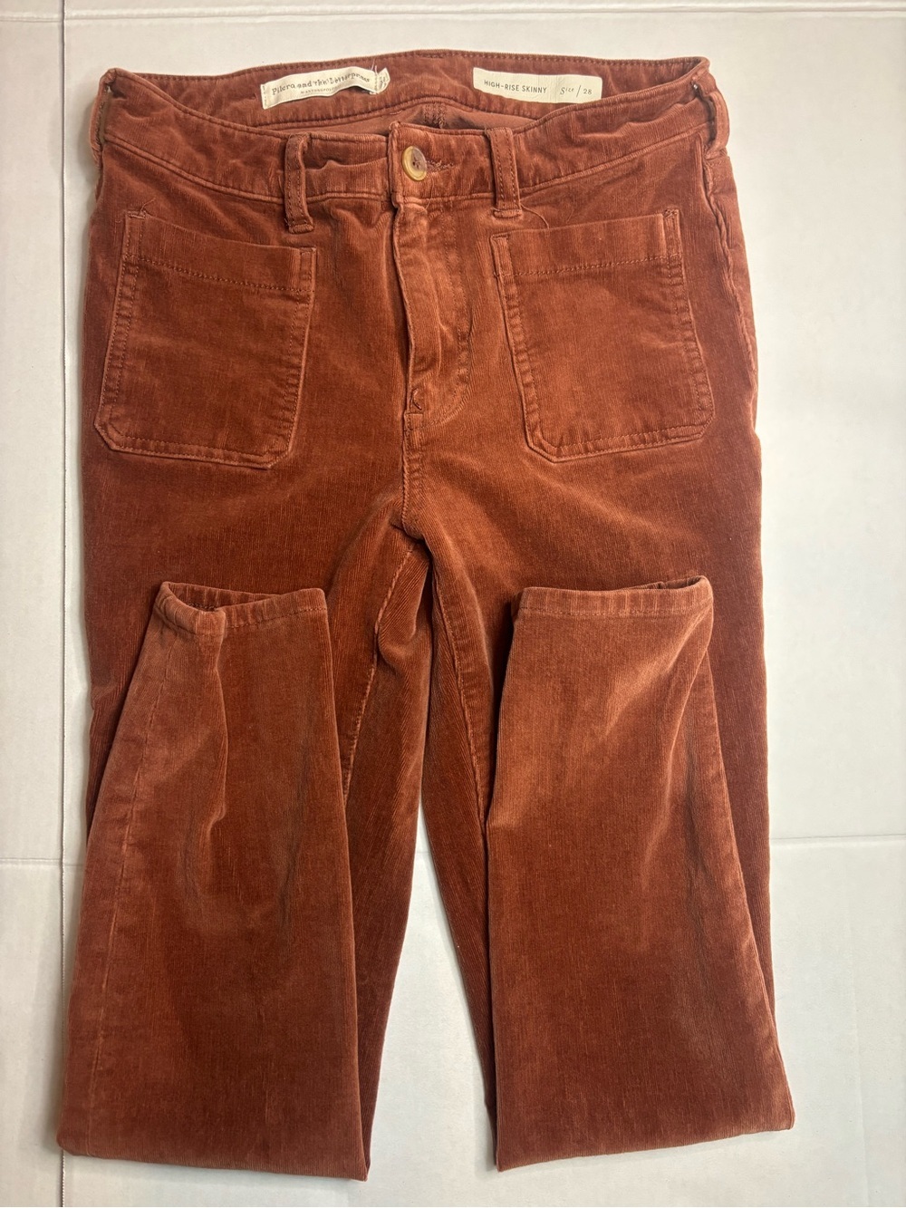 Pilcro and the Letterpress High-Rise Skinny Corduroy Pants size 28 inseam 26